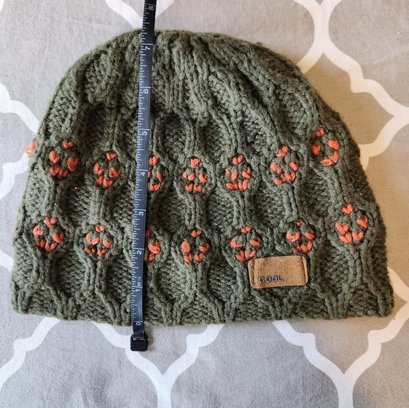 *Coal Knit Beanie Hat Green and Orange - Picture 5 of 6